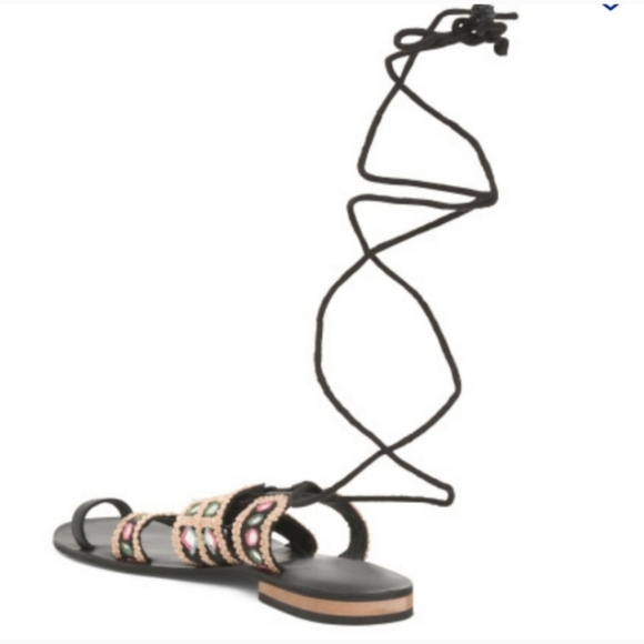 New Free People Leather Mantra Mirror Sandals in Black 🖤 EU 38½ - Picture 2 of 10